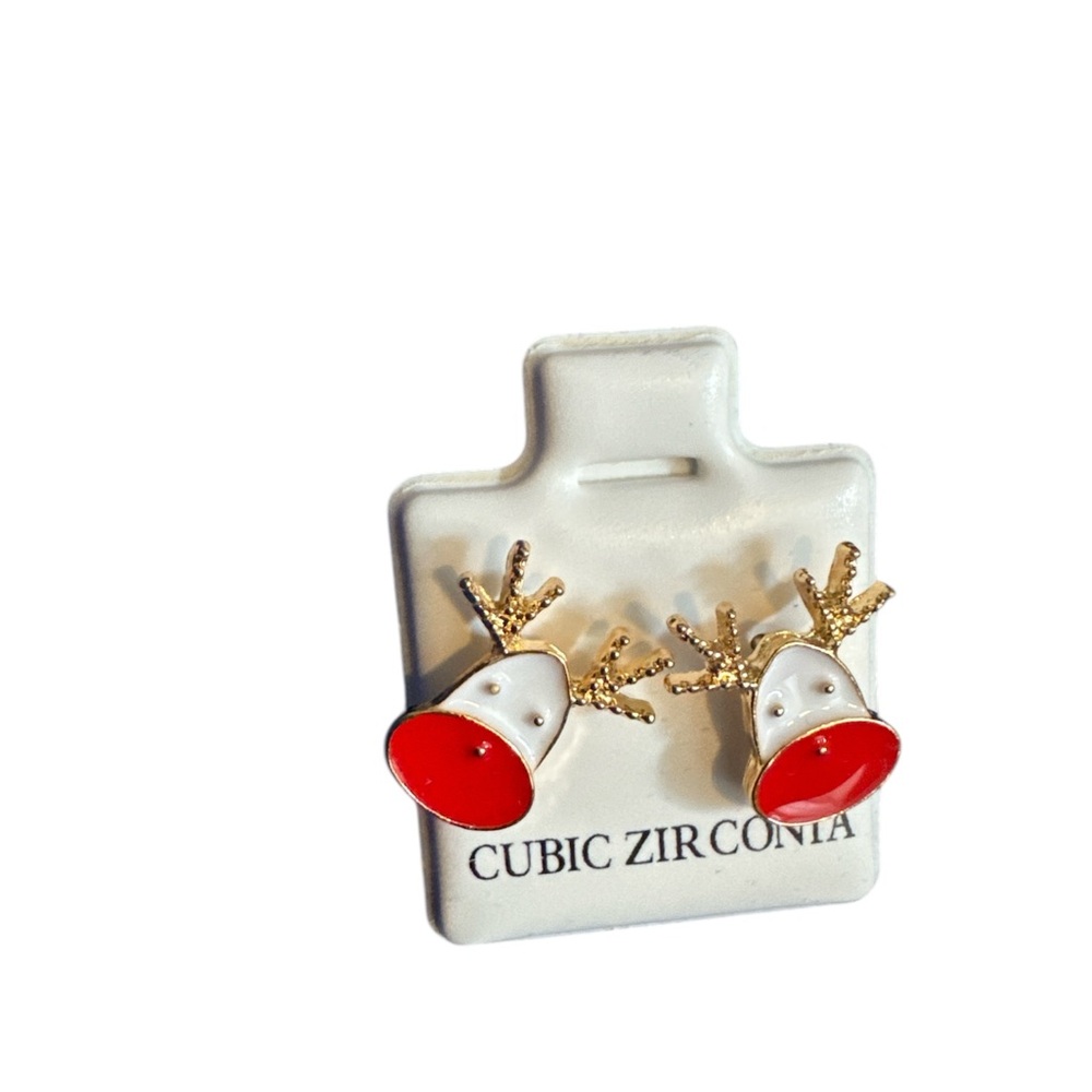 4 Festive Earrings Set - Red, Green, Gold 4 pairs - Picture 2 of 5
